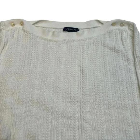 Lands End Tunic Style Boat Neck Cable Sweater Size XL - Picture 2 of 5